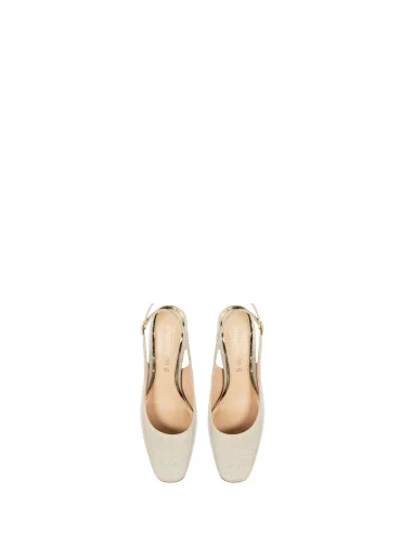 Décolleté Slingback Glitter Con Tacco Alto E Punta Quadrata Rinascimento