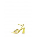 Satin Sandals With High Heel And Rhinestone Buckles Rinascimento