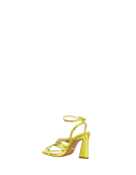 Satin Sandals With High Heel And Rhinestone Buckles Rinascimento