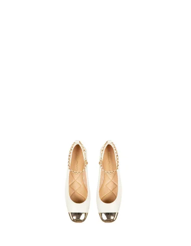 Rinascimento - Ballerines à bouts métalliques gaufrés