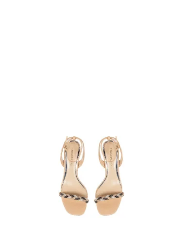 Sandales à talon moyen avec bracelet tressé en strass Rinascimento