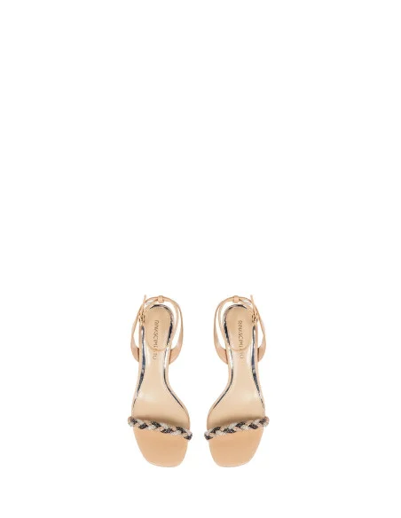 Sandales à talon moyen avec bracelet tressé en strass Rinascimento
