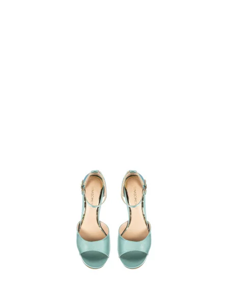Satin Sandals With Middle Heel Covered In Rhinestone Rinascimento