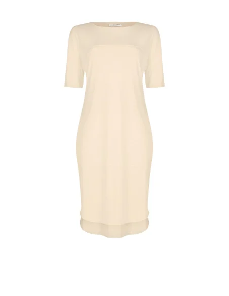 Curvy T-Shirt Dress With Seamed Seams And Raw Cut Neckline Rinascimento Curvy