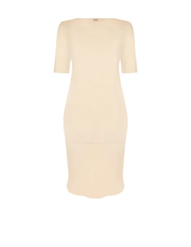 Curvy T-Shirt Dress With Seamed Seams And Raw Cut Neckline Rinascimento Curvy