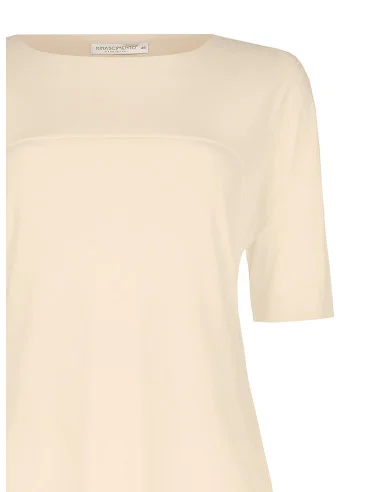 Curvy T-Shirt Dress With Seamed Seams And Raw Cut Neckline Rinascimento Curvy