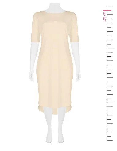Abito T-Shirt Curvy Ad Ovetto Con Cuciture A Vista E Scollo A Taglio Vivo Rinascimento Curvy