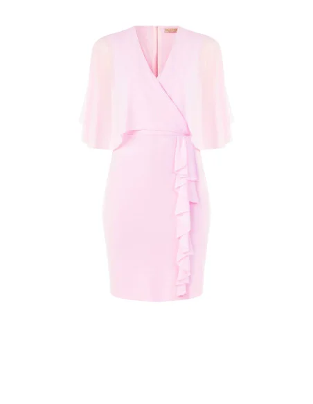 Sheath Dress In Scuba Crepe With Georgette Sleeves Rinascimento Curvy