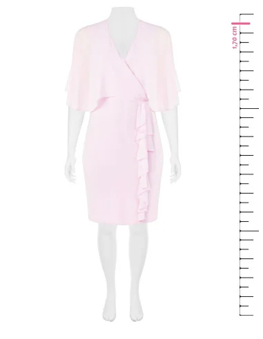 Robe fourreau en crêpe scuba avec manches en géorgette Rinascimento Curvy