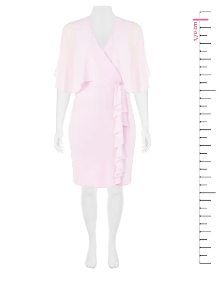 Robe fourreau en crêpe scuba avec manches en géorgette Rinascimento Curvy