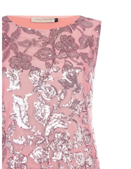 Soft Tulle Top With Sequin Embroidery Rinascimento Curvy