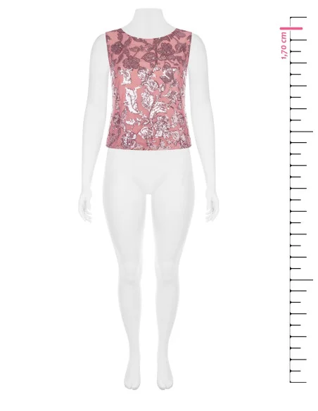 Soft Tulle Top With Sequin Embroidery Rinascimento Curvy
