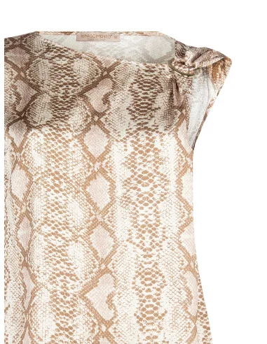 Rinascimento - Blouse curviligne en satin avec anneau