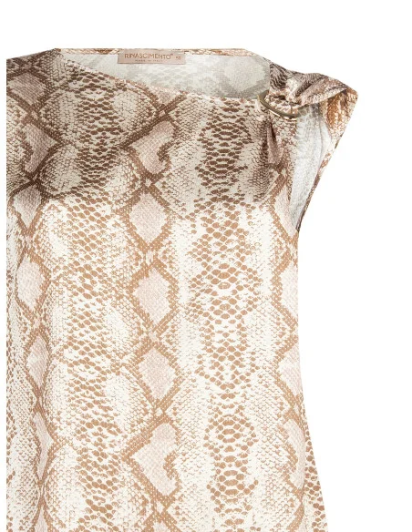Rinascimento - Blouse curviligne en satin avec anneau