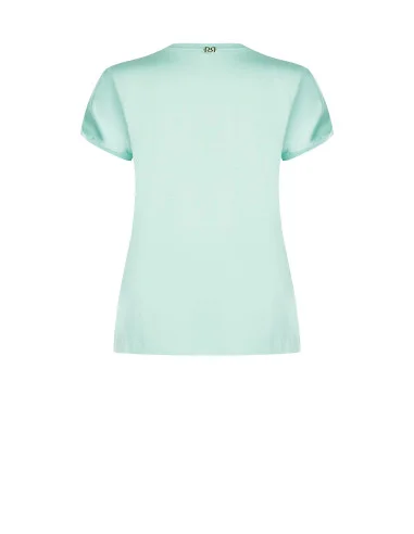T-Shirt Curvy Fluida Asimmetrica In Raso Davanti E Viscosa Dietro Rinascimento Curvy