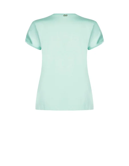 T-shirt asymétrique fluide en satin sur le devant et en viscose sur le dos Rinascimento Curvy