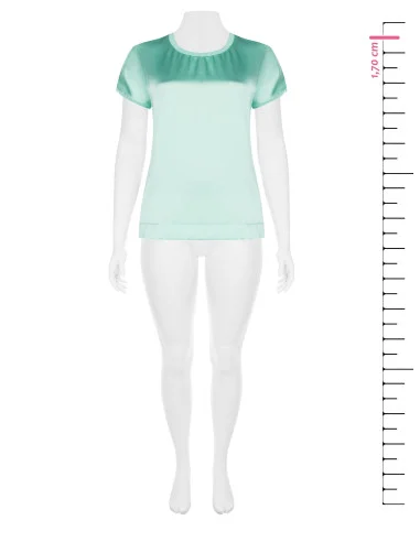T-shirt asymétrique fluide en satin sur le devant et en viscose sur le dos Rinascimento Curvy