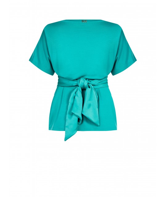 T-Shirt Curvy Over Con Lunga Cintura In Raso Effetto Corsetto Rinascimento Curvy