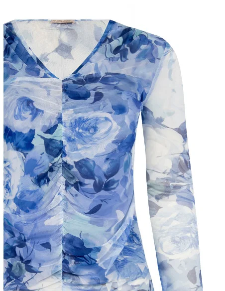 Top Curvy Aderente In Tulle Arricciato Rinascimento Curvy