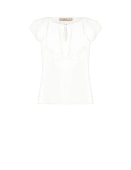 Chemisier plissé en georgette avec bijou et bouton Rinascimento Curvy