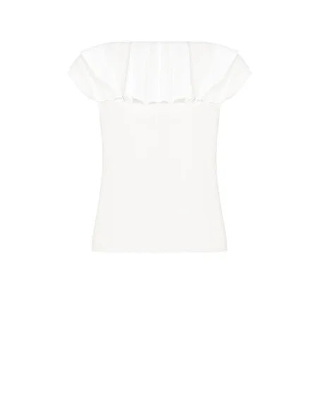Chemisier plissé en georgette avec bijou et bouton Rinascimento Curvy