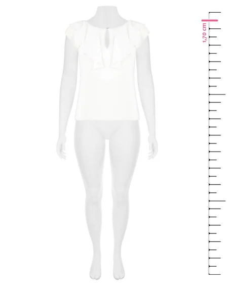 Blusa Sfiancata In Georgette Con Bottone Gioiello Rinascimento Curvy