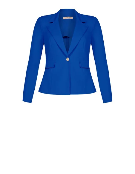 Rinascimento Curvy 1-Button Gold Blazer Jacket