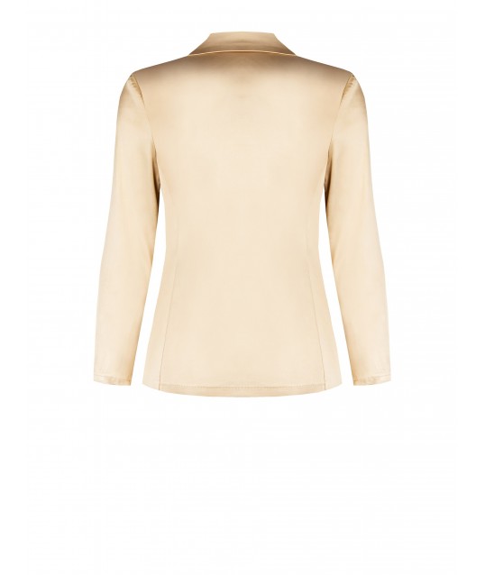 1-Button Satin Rinascimento Curvy Blazer Jacket
