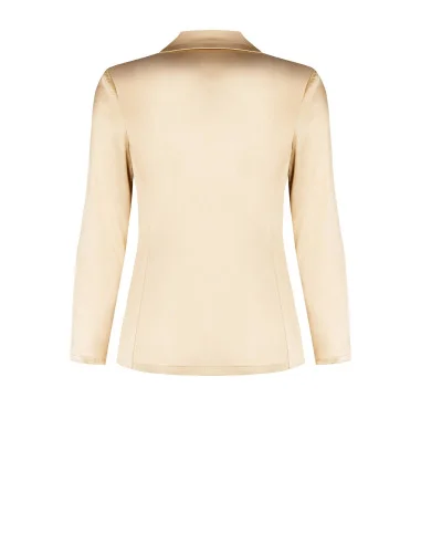 1-Button Satin Rinascimento Curvy Blazer Jacket