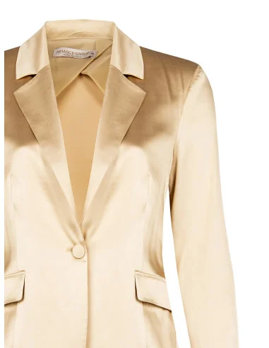 Veste blazer cintrée en satin Rinascimento à 1 bouton