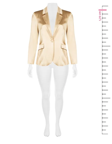 Giacca Blazer Sfiancata A 1 Bottone In Raso Rinascimento Curvy