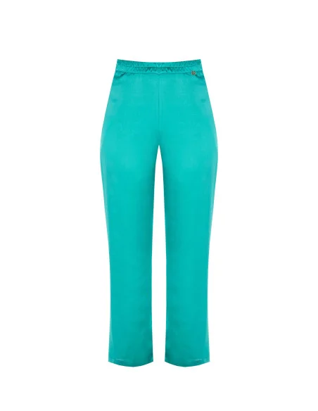 Pantalone Curvy In Raso Davanti E Viscosa Dietro Rinascimento Curvy