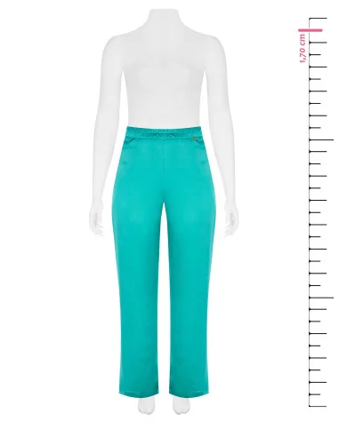 Pantalone Curvy In Raso Davanti E Viscosa Dietro Rinascimento Curvy