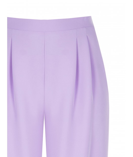 Curvy Palazzo Trousers In Technical Fabric With Elastic Rinascimento Curvy
