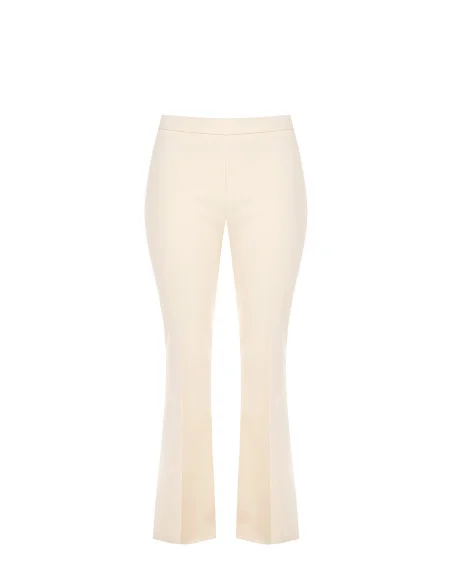 Rinascimento Curvy Flared Trousers in Technical Fabric with Side Zip