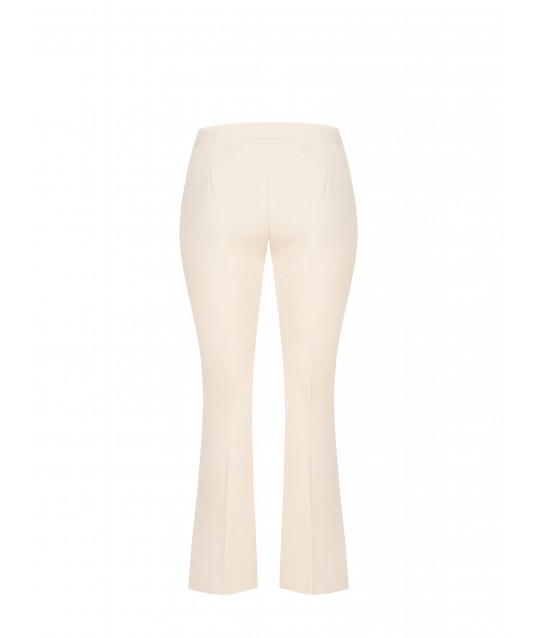 Rinascimento Curvy Flared Trousers in Technical Fabric with Side Zip