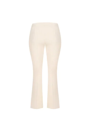 Pantaloni A Zampa In Tessuto Tecnico Con Zip Laterale Rinascimento Curvy
