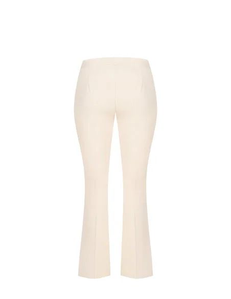 Pantaloni A Zampa In Tessuto Tecnico Con Zip Laterale Rinascimento Curvy