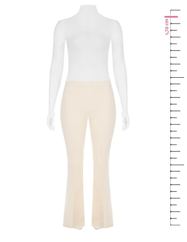 Rinascimento Curvy Flared Trousers in Technical Fabric with Side Zip
