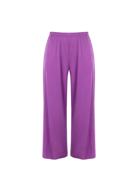 Mixed Viscose Palace Trousers Slightly Wrinkled Effect Rinascimento Curvy