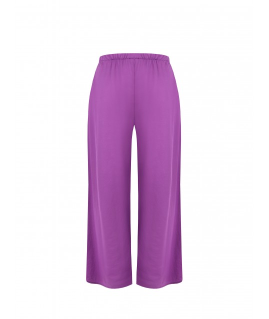 Pantaloni Palazzo In Misto Viscosa Effetto Leggermente Stropicciato Rinascimento Curvy