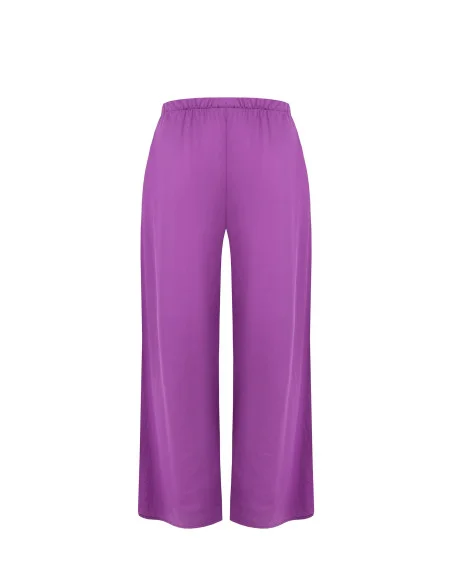 Mixed Viscose Palace Trousers Slightly Wrinkled Effect Rinascimento Curvy