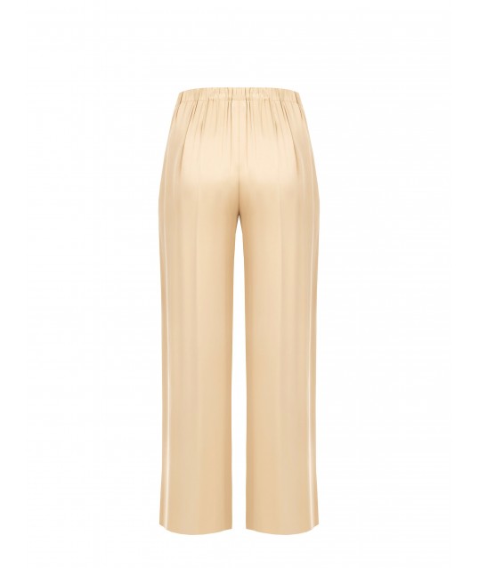 Satin Palazzo Trousers With Elastic Back Rinascimento Curvy