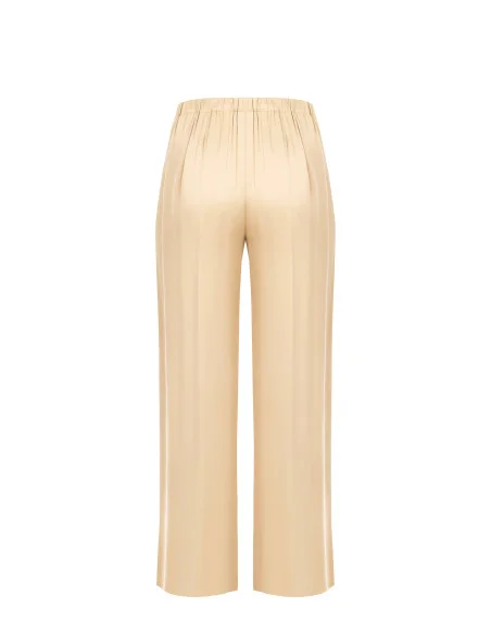 Satin Palazzo Trousers With Elastic Back Rinascimento Curvy