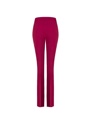Flared Trousers in Technical Fabric with High Waistband Rinascimento