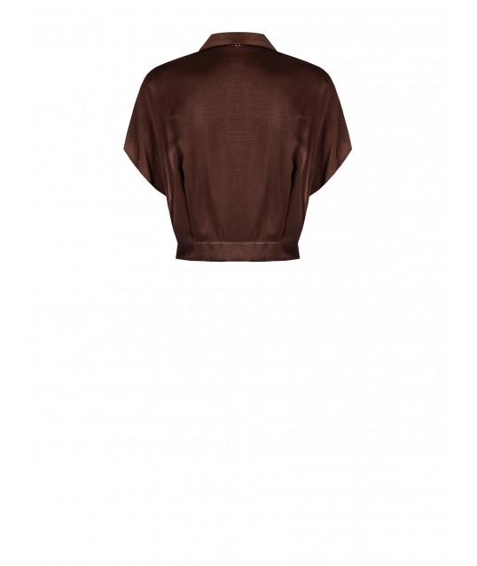 Chemise courte en satin fluide avec fond ballon Rinascimento