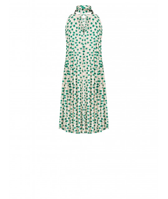 Robe courte en satin plissé avec longue écharpe coordonnée Rinascimento