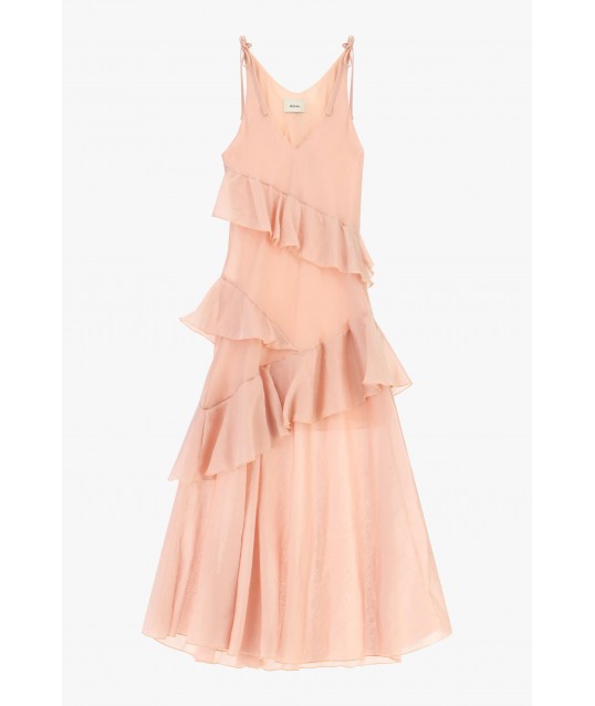 Long Dress With Ruffles And Adjustable Straps Dixie