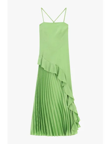 Robe longue plissée à fines bretelles Dixie