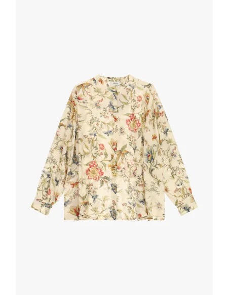 Chemise à fleurs avec manches longues et fermeture cachée Dixie